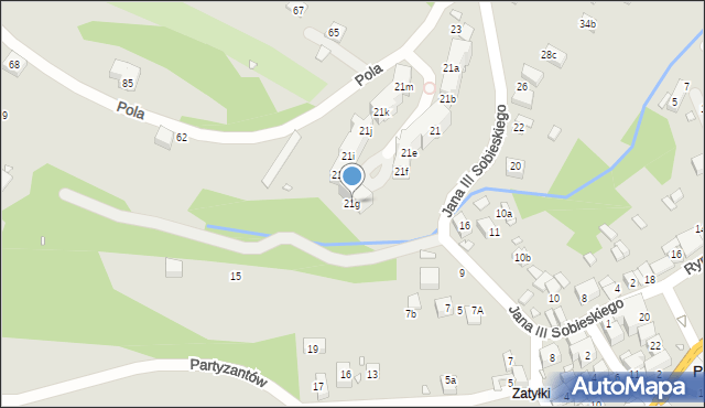 Piwniczna-Zdrój, Króla Jana III Sobieskiego, 21g, mapa Piwniczna-Zdrój