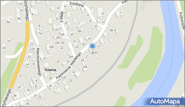 Piwniczna-Zdrój, Króla Kazimierza Wielkiego, 15, mapa Piwniczna-Zdrój