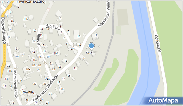 Piwniczna-Zdrój, Króla Kazimierza Wielkiego, 5, mapa Piwniczna-Zdrój