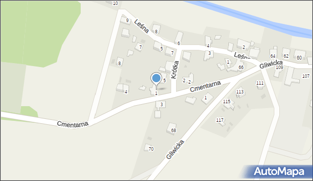 Pławniowice, Krótka, 7, mapa Pławniowice