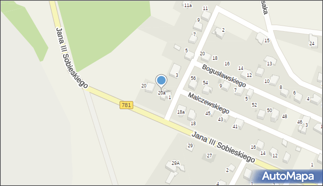 Płaza, Króla Jana III Sobieskiego, 20a, mapa Płaza