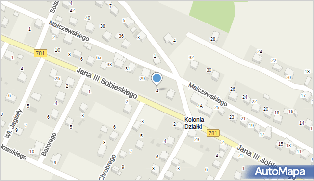 Płaza, Króla Jana III Sobieskiego, 4, mapa Płaza
