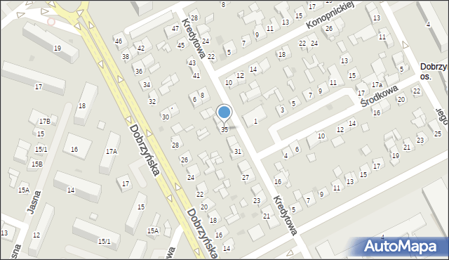 Płock, Kredytowa, 35, mapa Płock