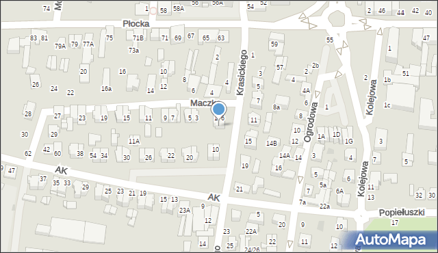 Płońsk, Krasickiego Ignacego, bp., 8, mapa Płońsk