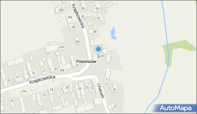 Poborszów, Krapkowicka, 24, mapa Poborszów