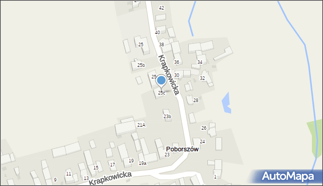 Poborszów, Krapkowicka, 25c, mapa Poborszów