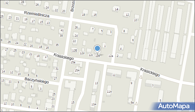 Poddębice, Krasickiego Ignacego, bp., 12b, mapa Poddębice