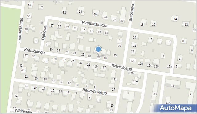 Poddębice, Krasickiego Ignacego, bp., 18, mapa Poddębice