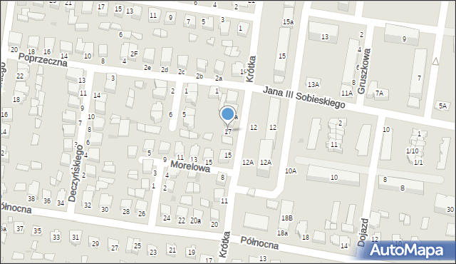 Poddębice, Krótka, 17, mapa Poddębice