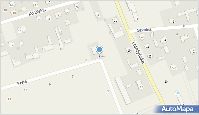 Podgórze, Kręta, 6, mapa Podgórze