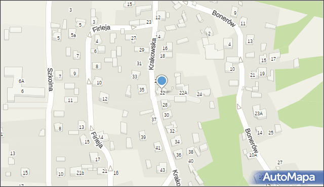 Podzamcze, Krakowska, 22, mapa Podzamcze