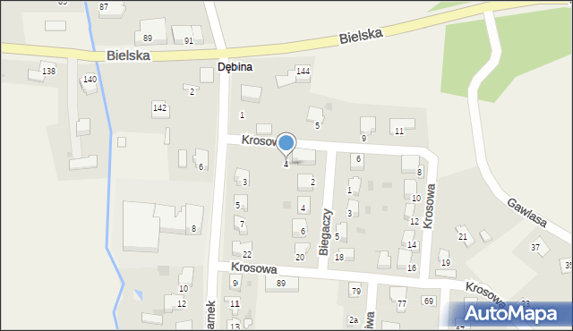 Pogórze, Krosowa, 4, mapa Pogórze