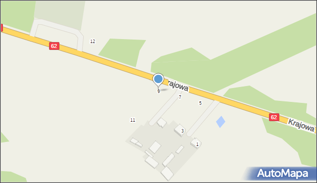 Pogorzelec, Krajowa, 9, mapa Pogorzelec