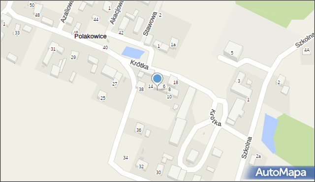 Polakowice, Krótka, 16, mapa Polakowice