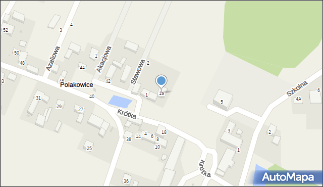 Polakowice, Krótka, 1a, mapa Polakowice