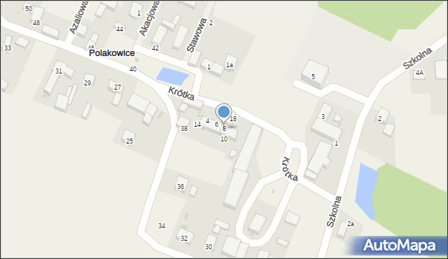 Polakowice, Krótka, 8, mapa Polakowice