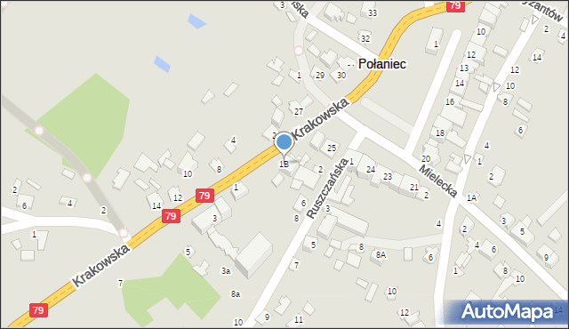 Połaniec, Krakowska, 1B, mapa Połaniec