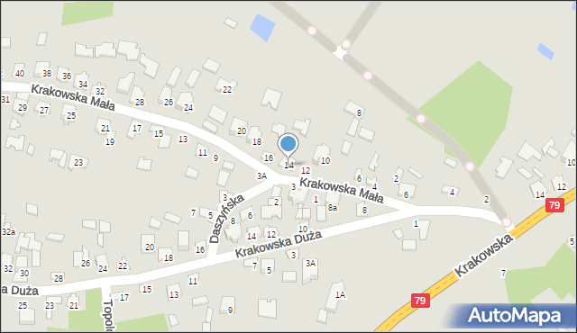 Połaniec, Krakowska Mała, 14, mapa Połaniec