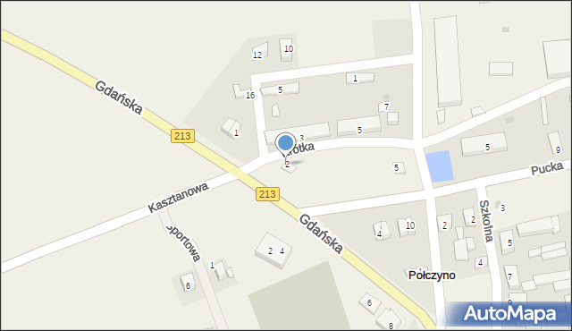 Połczyno, Krótka, 2, mapa Połczyno