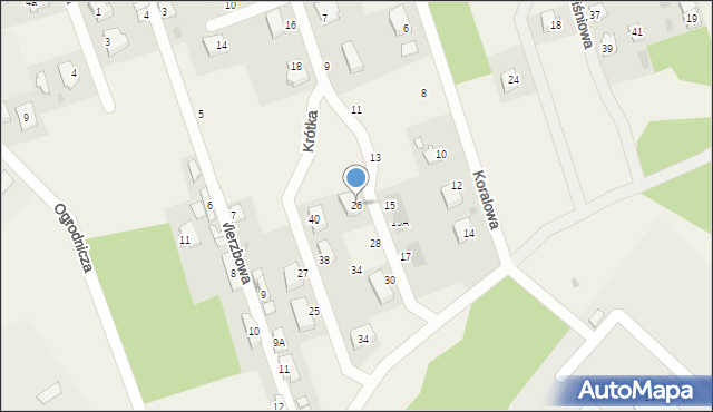 Pomiechówek, Krótka, 26, mapa Pomiechówek