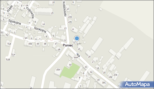 Poniec, Krobska, 13, mapa Poniec