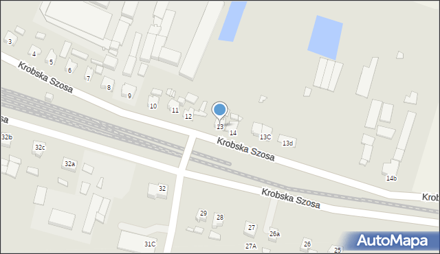 Poniec, Krobska Szosa, 13, mapa Poniec