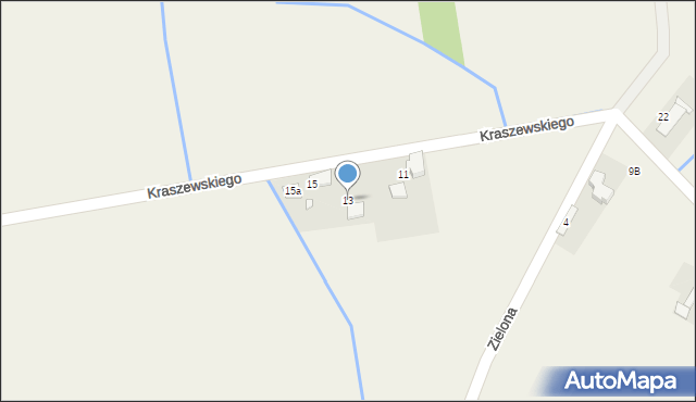 Popielów, Kraszewskiego, 13, mapa Popielów