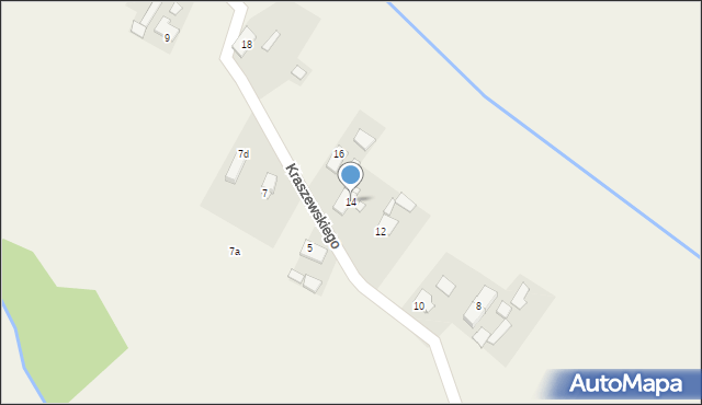 Popielów, Kraszewskiego, 14, mapa Popielów