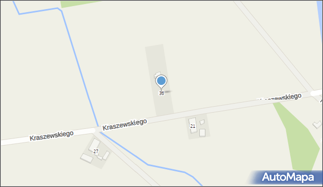 Popielów, Kraszewskiego, 36, mapa Popielów