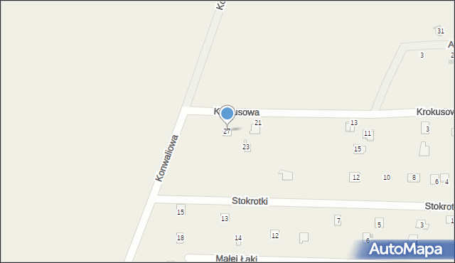 Popowo-Parcele, Krokusowa, 27, mapa Popowo-Parcele