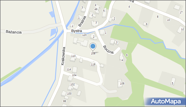 Porąbka, Krakowska, 108, mapa Porąbka