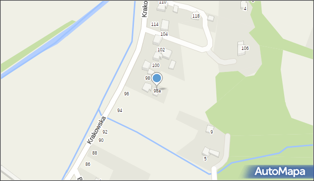 Porąbka, Krakowska, 98a, mapa Porąbka