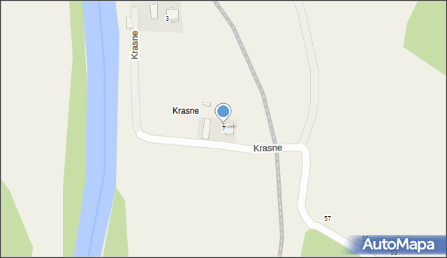 Poraż, Krasne, 7, mapa Poraż