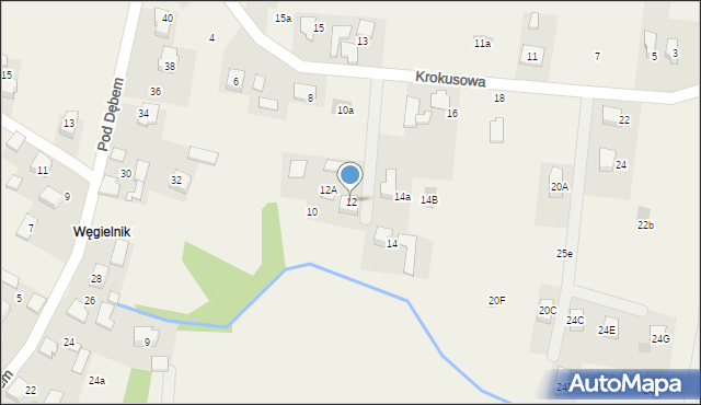 Poręba Wielka, Krokusowa, 12, mapa Poręba Wielka