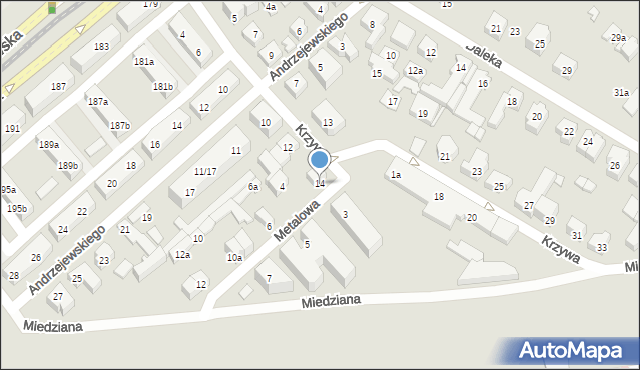 Poznań, Krzywa, 14, mapa Poznania