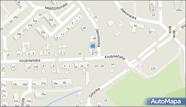 Poznań, Krośnieńska, 1c, mapa Poznania