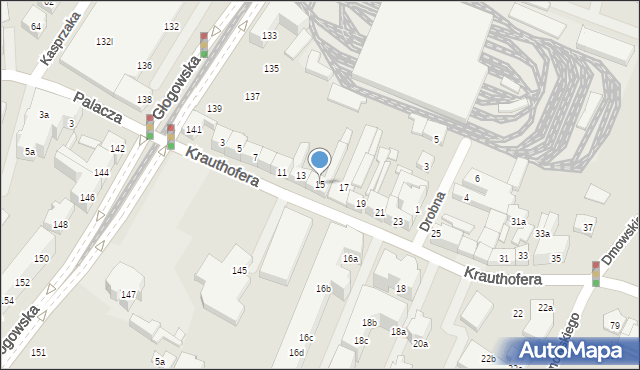 Poznań, Krauthofera Jakuba, 15, mapa Poznania