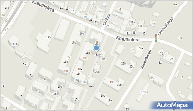 Poznań, Krauthofera Jakuba, 18a, mapa Poznania