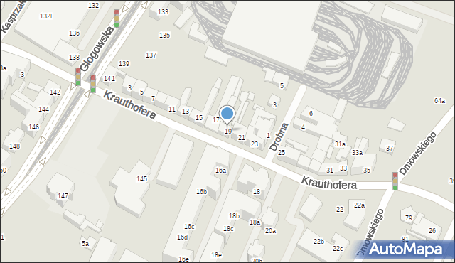 Poznań, Krauthofera Jakuba, 19, mapa Poznania