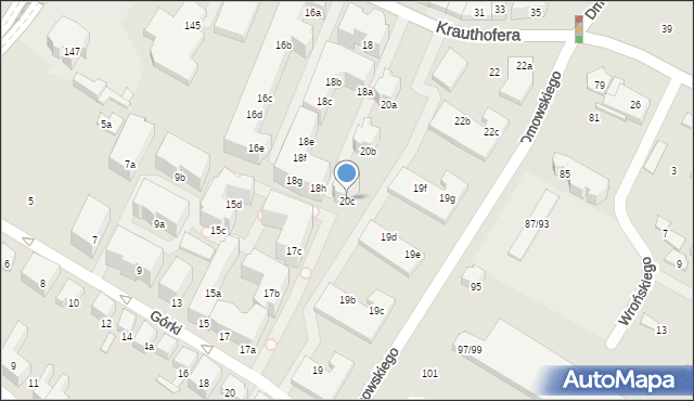 Poznań, Krauthofera Jakuba, 20c, mapa Poznania