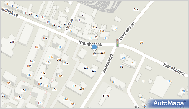 Poznań, Krauthofera Jakuba, 22, mapa Poznania