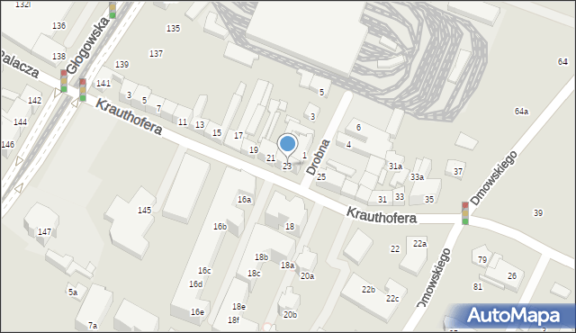 Poznań, Krauthofera Jakuba, 23, mapa Poznania