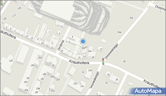 Poznań, Krauthofera Jakuba, 31a, mapa Poznania