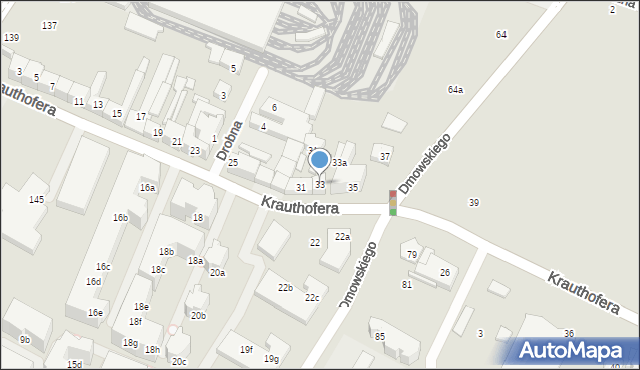 Poznań, Krauthofera Jakuba, 33, mapa Poznania