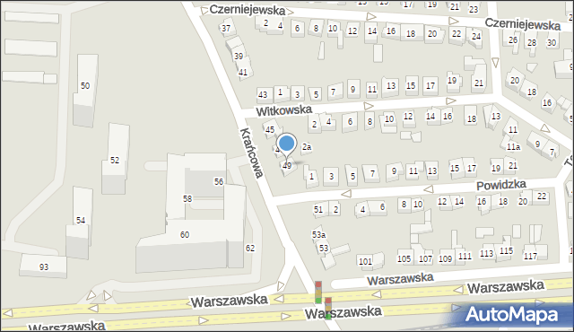 Poznań, Krańcowa, 49, mapa Poznania