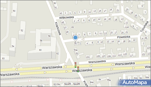 Poznań, Krańcowa, 51, mapa Poznania