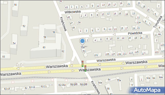 Poznań, Krańcowa, 53a, mapa Poznania