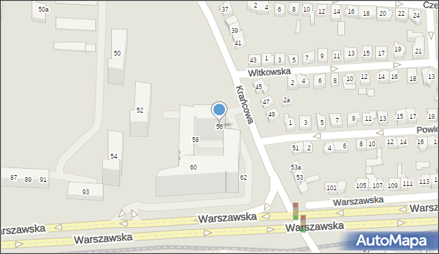 Poznań, Krańcowa, 56, mapa Poznania