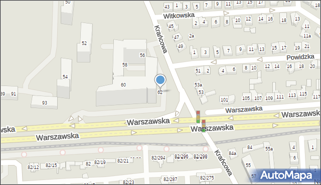 Poznań, Krańcowa, 62, mapa Poznania