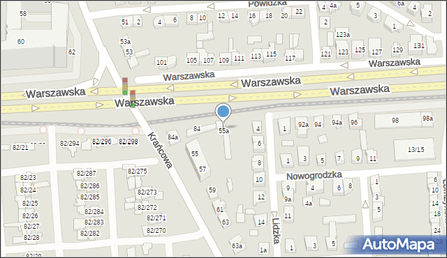 Poznań, Krańcowa, 55a, mapa Poznania